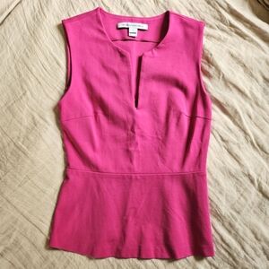 Diane Von Furstenberg Pink Peplum top